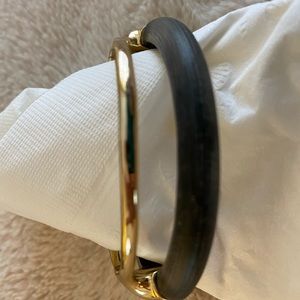 Alexis Bittar black and gold hinged bracelet
